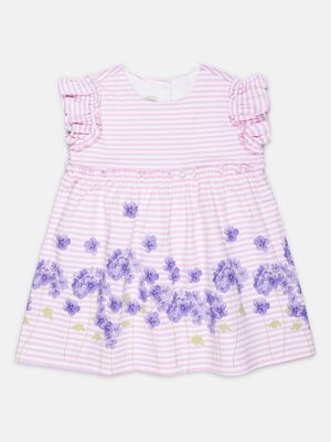 Pink Striped Satin Dress
